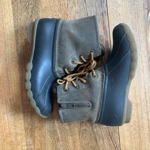 Sperry saltwater duck saltwater boots green olive